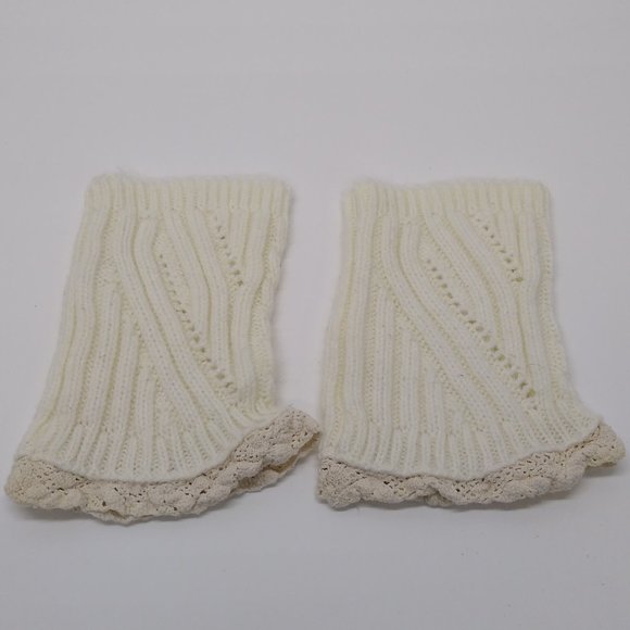 Boot Socks Footless Shin/Leg Warmers Cable Knit Crocheted  Homemade from design - Picture 2 of 7